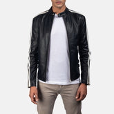 Mabum Black Leather Biker Jacket